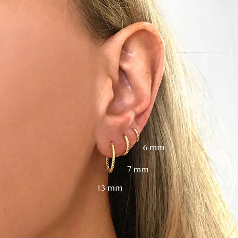 CANNER 925 Sterling Silver Ear Bone Round Circle Earrings Stud Earrings for Women Girl Men Party Wedding Fine Earring Jewelry