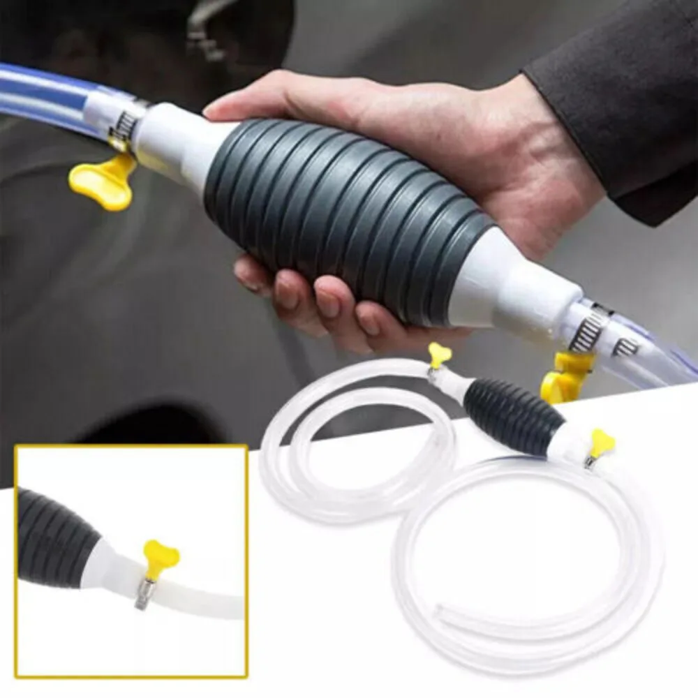 Hand Siphon Petrol Diesel Water Oil Liquid Fuel Transfer Easy Use Pump