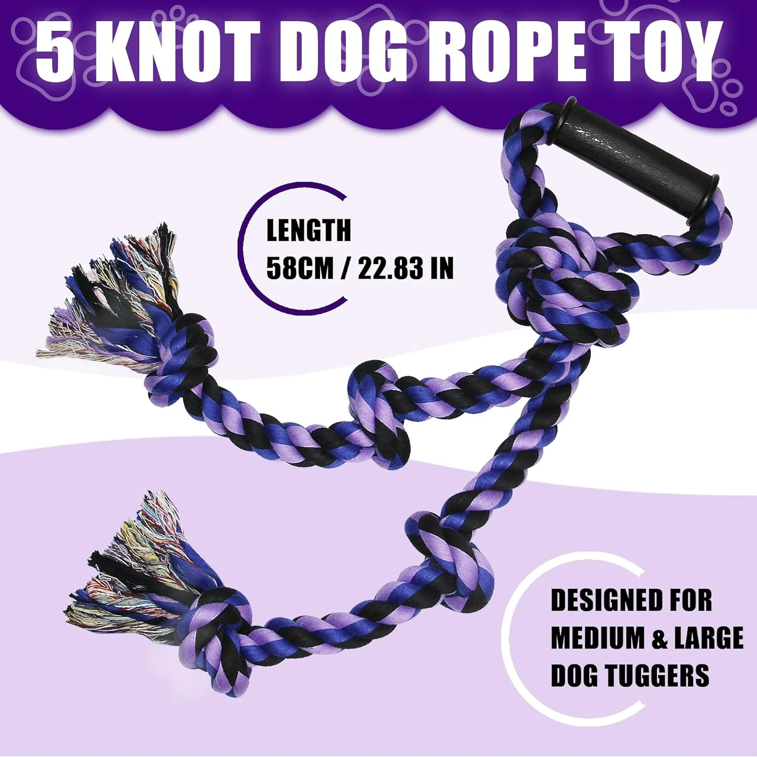 

Indestructible Yellow Tough War Dog Toy for Large Breeds - Durable Rope Dental Cleaning Toy for Aggressive Chewers and Medium Do