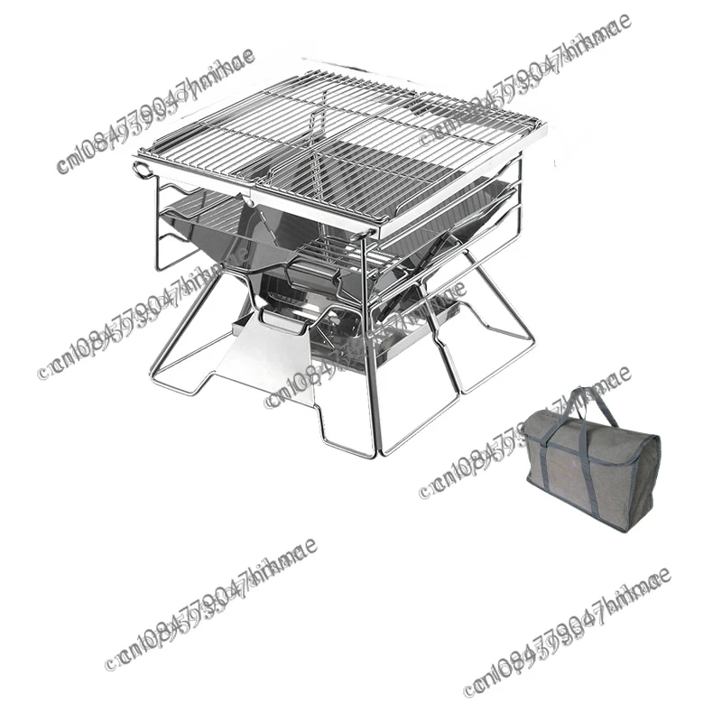 

X-TWO thick stainless steel barbecue grill outdoor portable folding barbecue grill household charcoal oven
