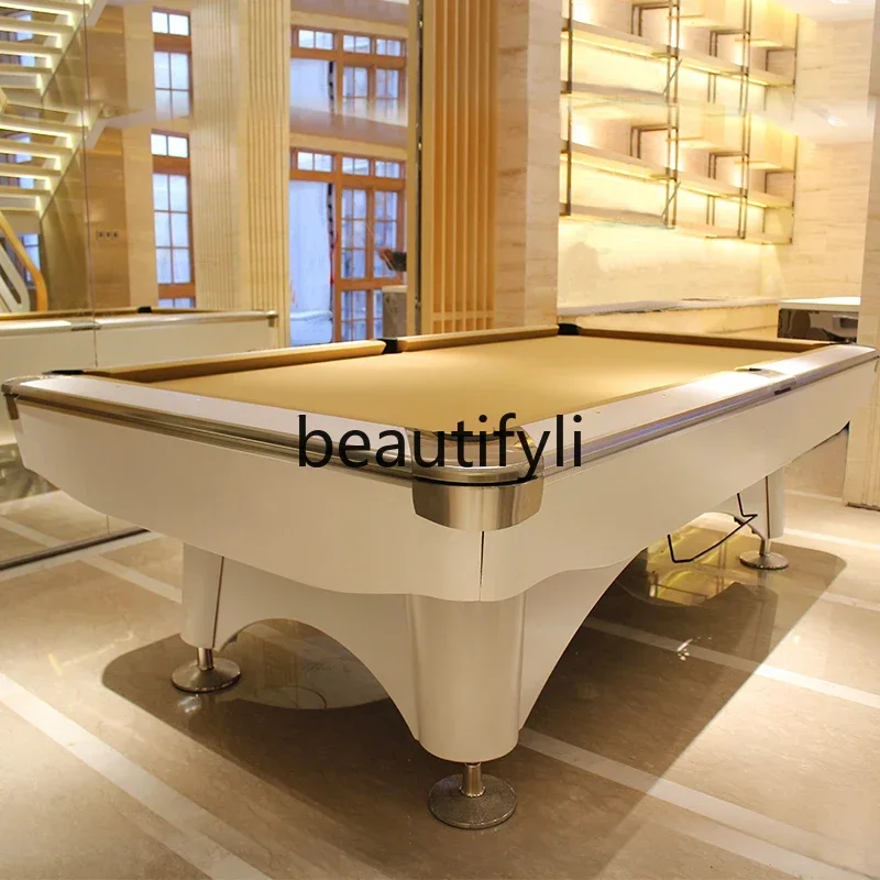 35Billiard Table for Home Use, Standard Adult American Style Black Eight Multifunctional Ping Pong 2-in-1 Movable Commercial Tab