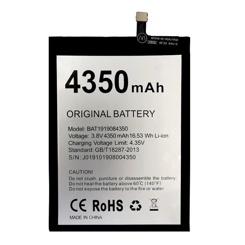 2024 Years 100% Original 4350mAh Phone Battery For Doogee N20 N20Pro N20 Pro BAT1919084350 Replacement Batteries Bateria