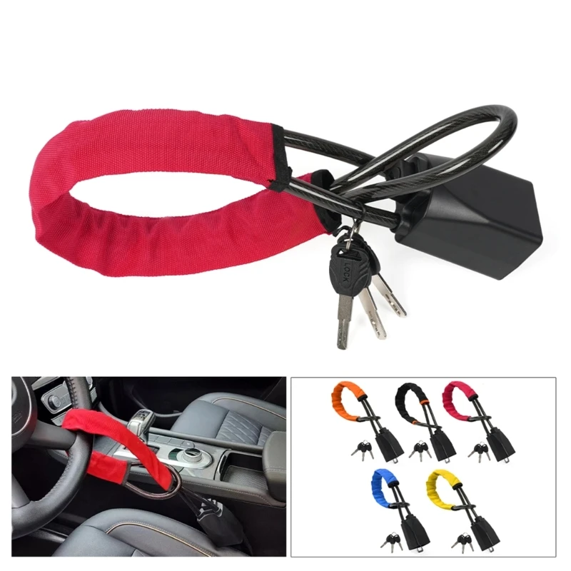 

Belt Lock Universal Car Steering Wheel Lock Car Belt Security Lock for Most Vehicles SUVs Auto Accessories