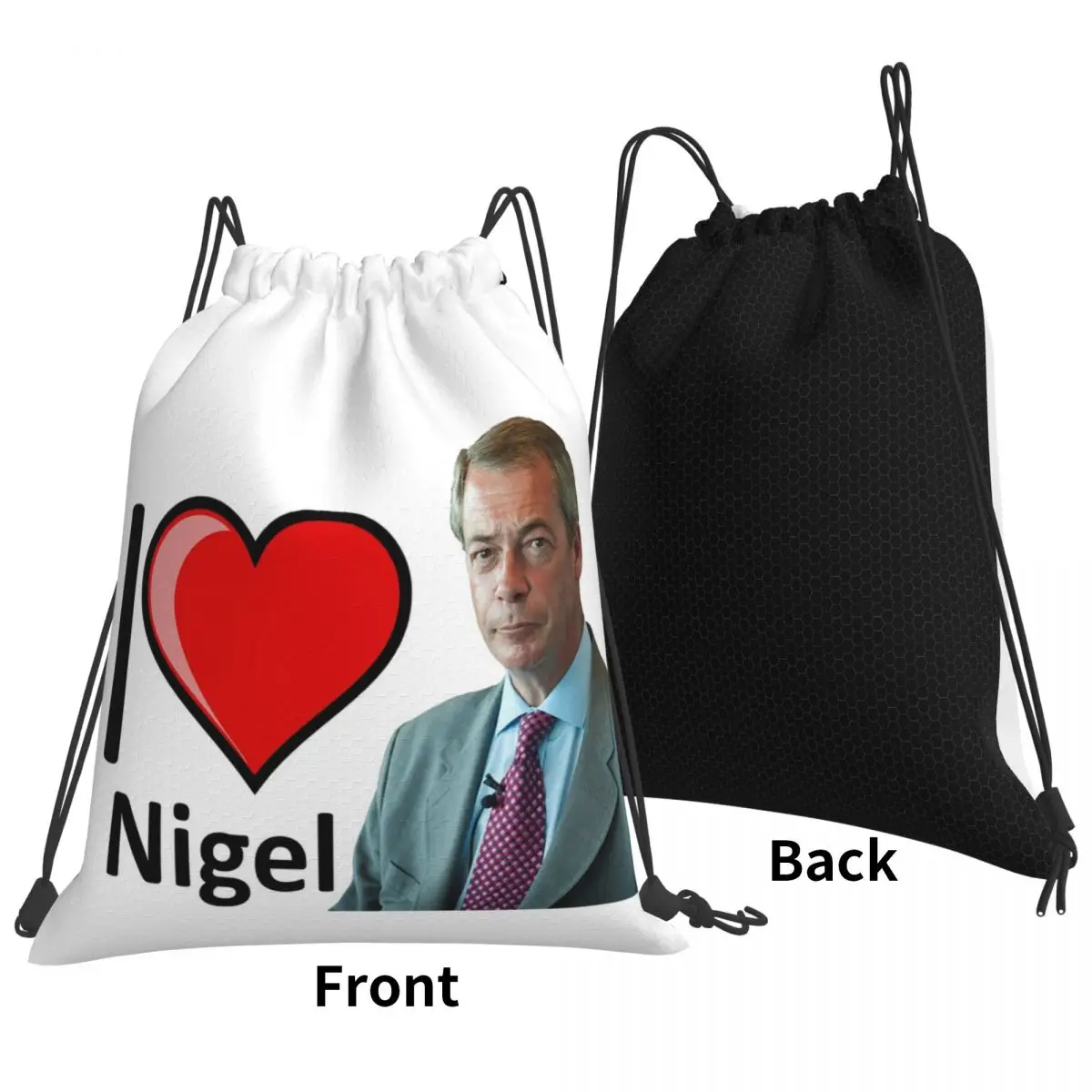 

Fantastic I Love Nigel Farage Design Backpacks Portable Drawstring Bundle Pocket Sports Bag Book Bags for Travel Students