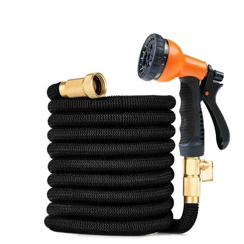 

Lightweight Expandable Garden Hose with Rubber Material Retractable No-Kink Leak-Proof Durable Connectors for Yard Outdoor