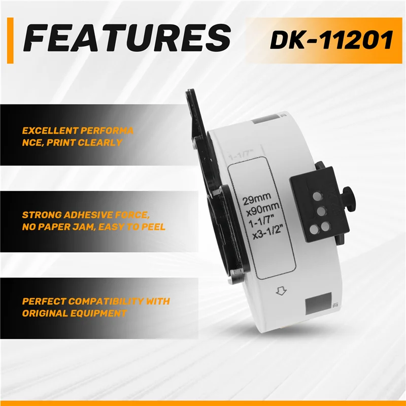 6 rolos de etiquetas compatíveis para Brother DK-11201 Etiquetas de endereço padrão 29mm x 90mm para Brother QL-800 QL-810W QL-700