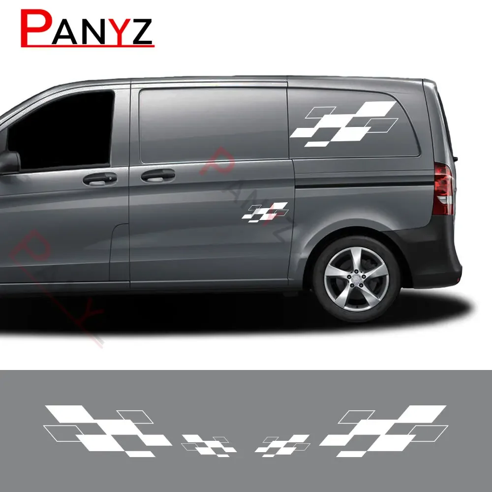 4Pcs/Lot Car Body Stickers Graphics Vinyl Stripes DIY Camper Van Decals For Peugeot Boxer Citroen Jumper Fiat Ducato Accessories