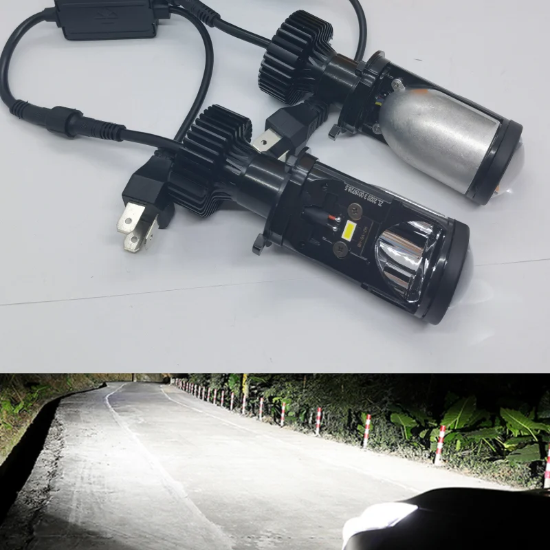 Wysokiej mocy podwójny obiektyw H4 LED Canbus żarówki do przednich reflektorów 30000lm H4 Auto LED Turbo Mini projektor obiektyw do samochodu motocykl