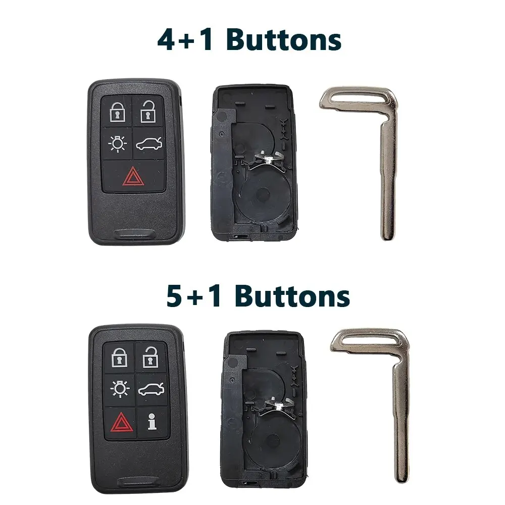 Smart Car Key Replacement for for Volvo S60 V60 V70 S80 XC70 XC60 2008-2017 5/6 Buttons Remote Keyless Case