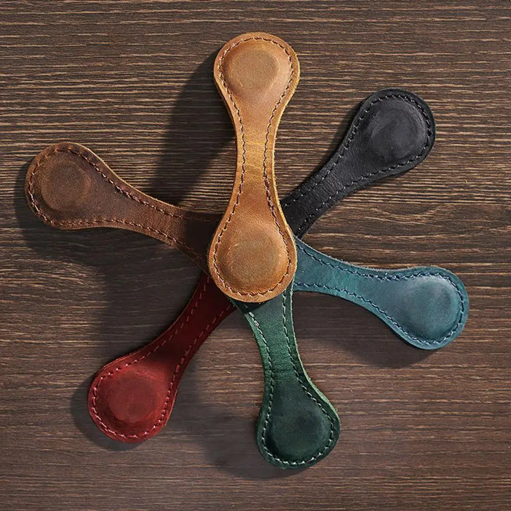 3Pcs Vintage Magnetic Faux Leather Bookmarks Magnetic Buckle Magnet Clip Notebook Book Markers Page Divider Staionery Supplies