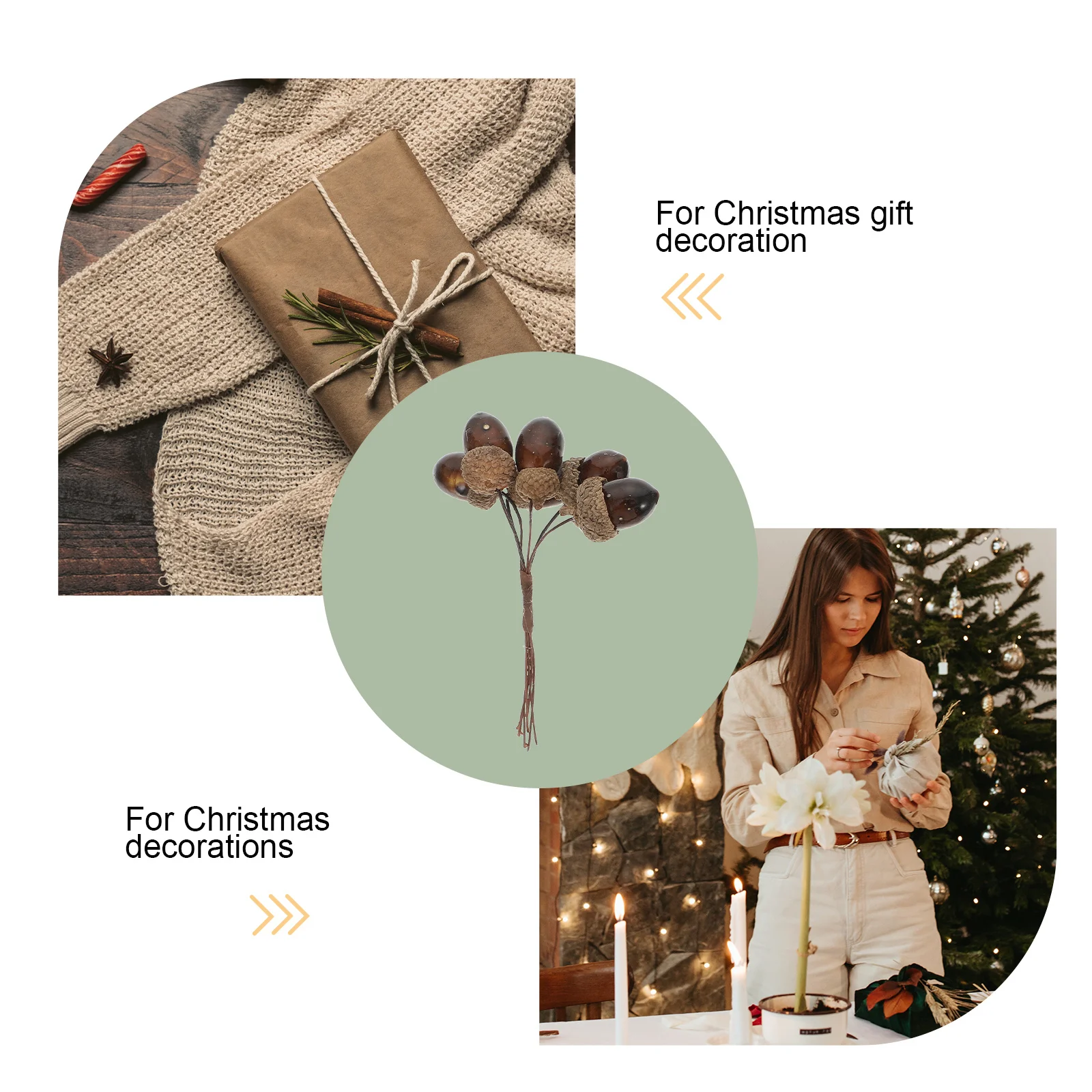 

3Pcs Simulation Pine Nut Bouquet High Quality Plastic Pine Cones Xmas Decoration Christmas Tree Home Decor Simulation Decor