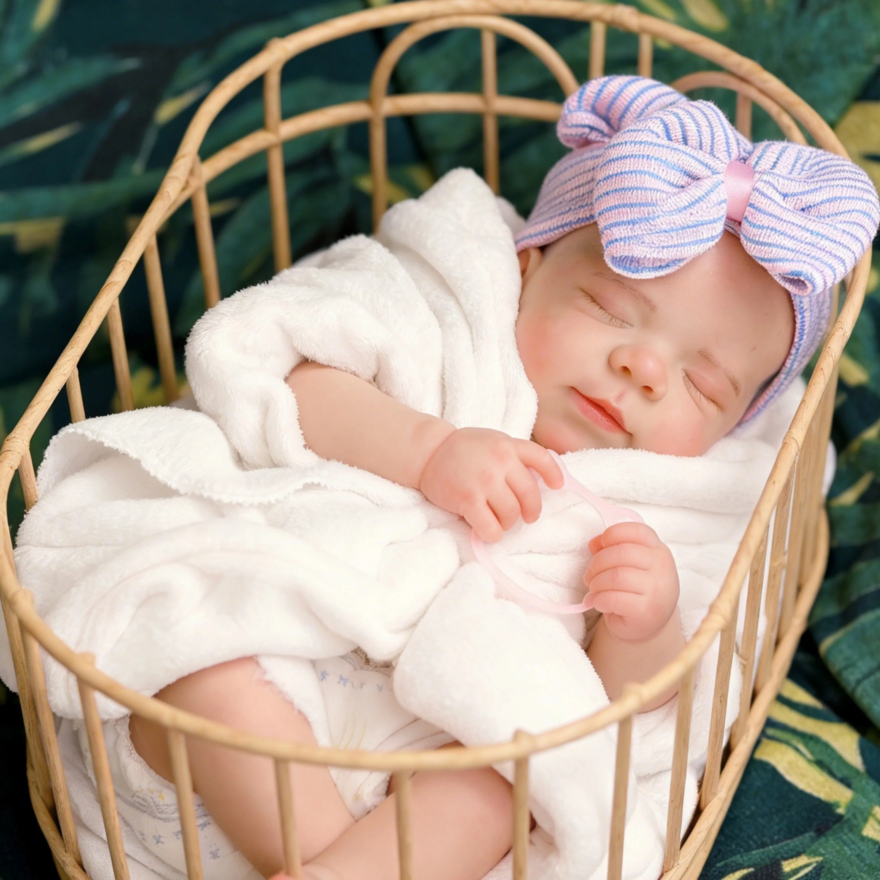

18 Inch Lovely Reborn Baby Doll Pascale Lifelike Hand-painted Newborn Girl Doll Soft Touch Silicone Baby Doll Collectible Toy