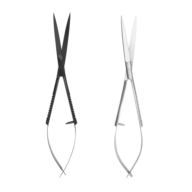 Aquarium Straight Curved Spring Scissor Aquatic Plant Tool Spring Cuts Water Grass Anti-skid Scissors Aquarium Cleaning Tools