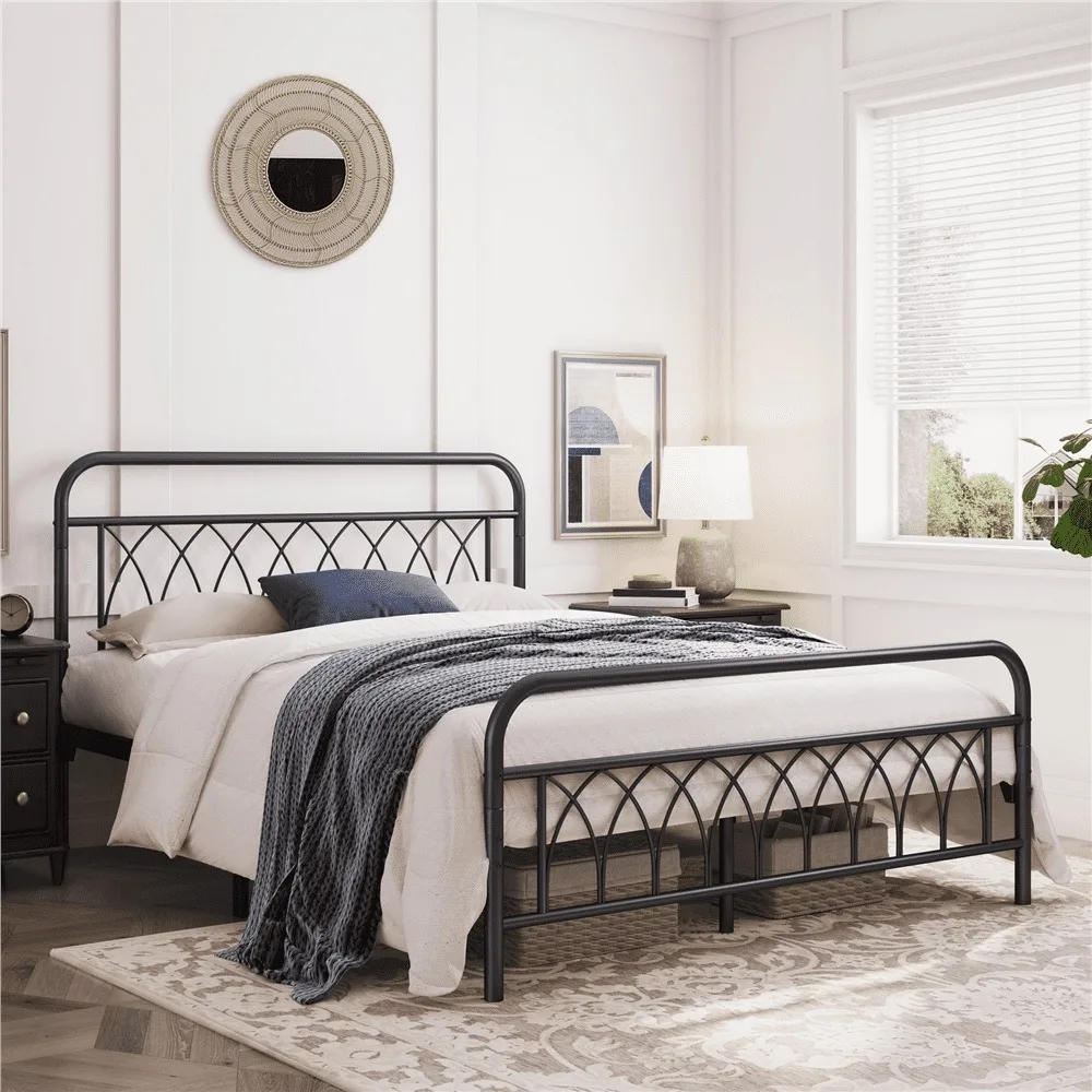 

Twin Size Bed Frame, Petal Accented Headboard &Footboard, Twin Size Bed Frame