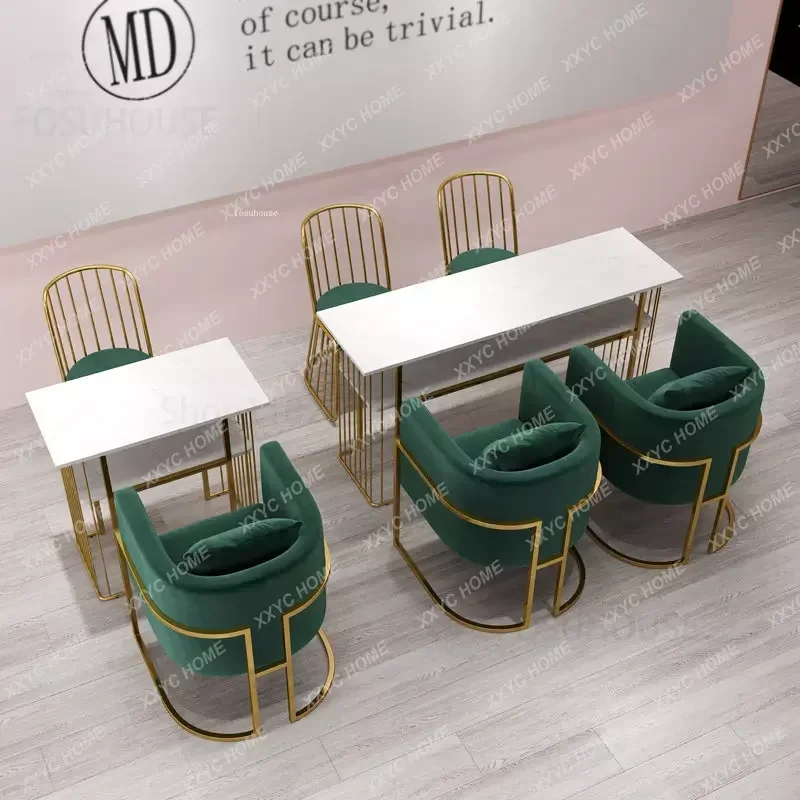 Nordic Single and Double Nail Tables Beauty  Small Professional Manicure Tables Simple Double Manicure Table and Chair Set