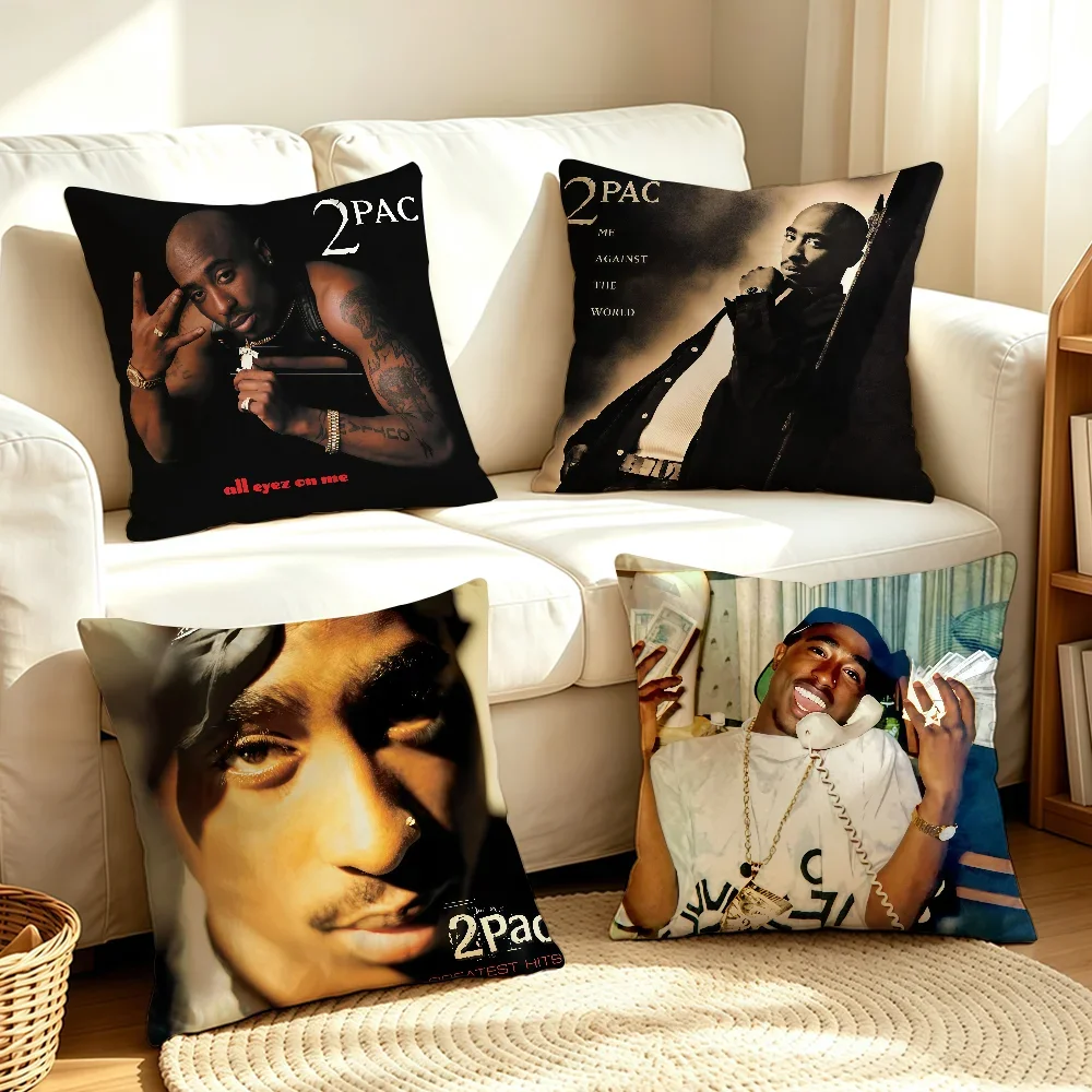 Rapper 2PAC Tupac Shakur cushion cover Soft Smooth Pillow Case Hidden Zipper Washable Decorative Couch Office Gift