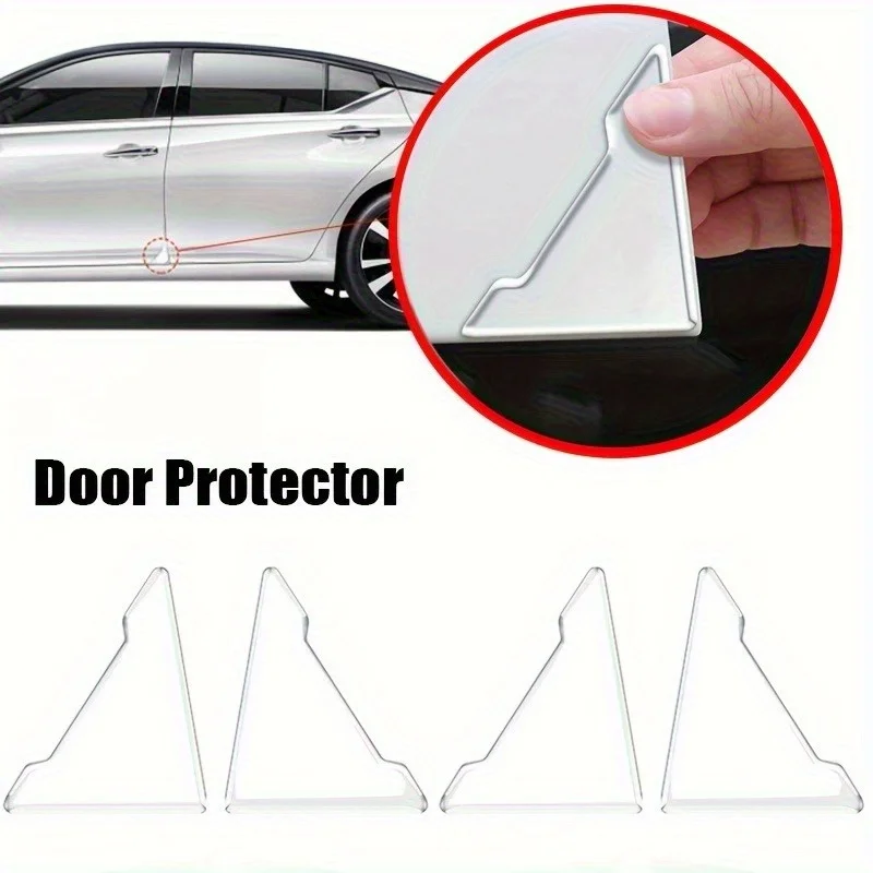 4pcs Car door corner impact protection stickers Universal car door corner impact protection cover, transparent scratch-resistant