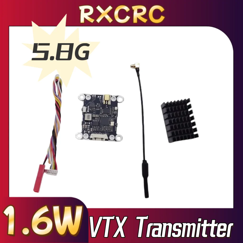 

RXC 5.8G Module Tower-type double installation holes 20mm/30.5mm 1.6W High Power VTX Transmitter Built-in Microphone For RC FPV.