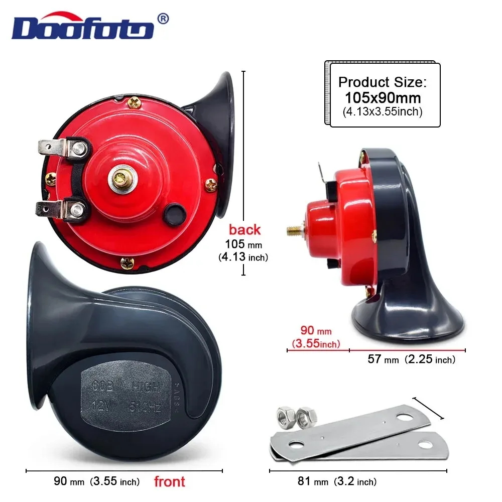 Alarma impermeabile ad altissima frequenza per lumache elettrico, adatta per motocicli, auto, camion, ecc. SUV, nave universale 12V2 pezzi