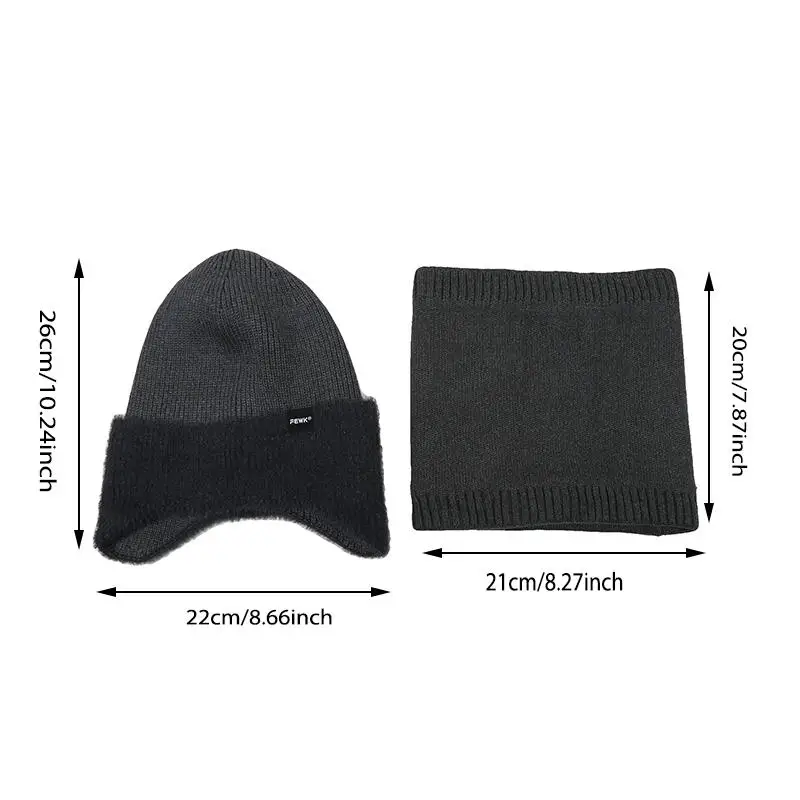 Proteção de orelha chapéus de inverno elegante gorro macio para homens mulheres clássico malha earflap chapéu quente com orelhas ao ar livre boné casual