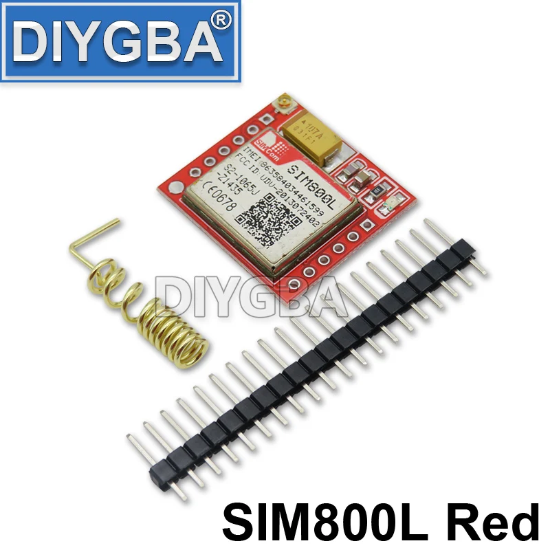 FDKJGECF 1Pcs SIM800L SIM800 GPRS GSM Module W/ PCB Antenna SIM Board Quad Band For Arduino Red/blue Sim800L With Antenna Board