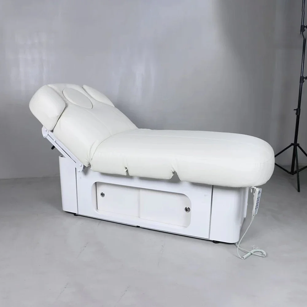 Lit de spa en coton ultra-doux pour le visage, table réglable électronique pour un traitement valide