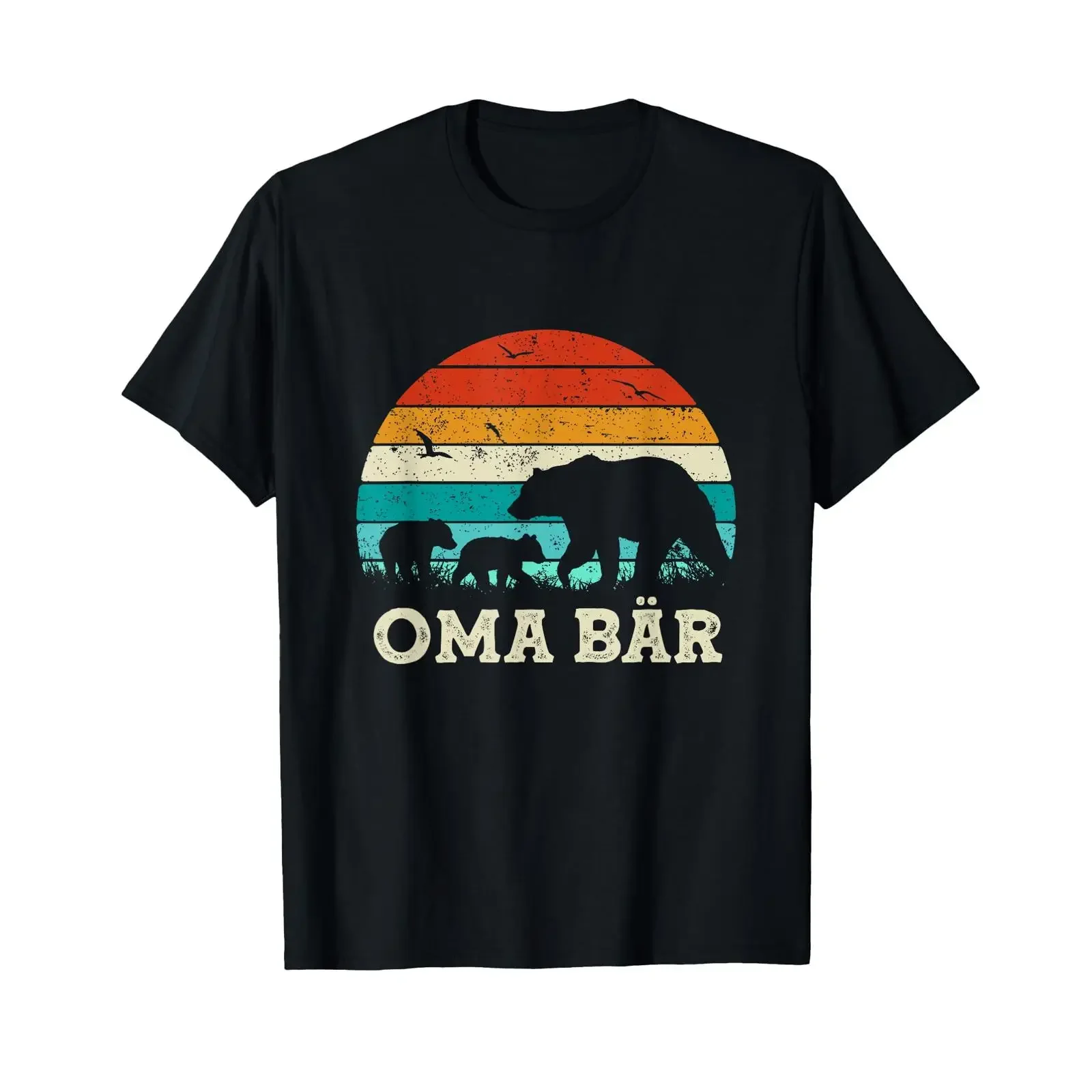 Retro Grandma Bear Grandson Granddaughter Best Mother's Day T Shirt vintage Washed Breathable homme Soft fashion Stylish