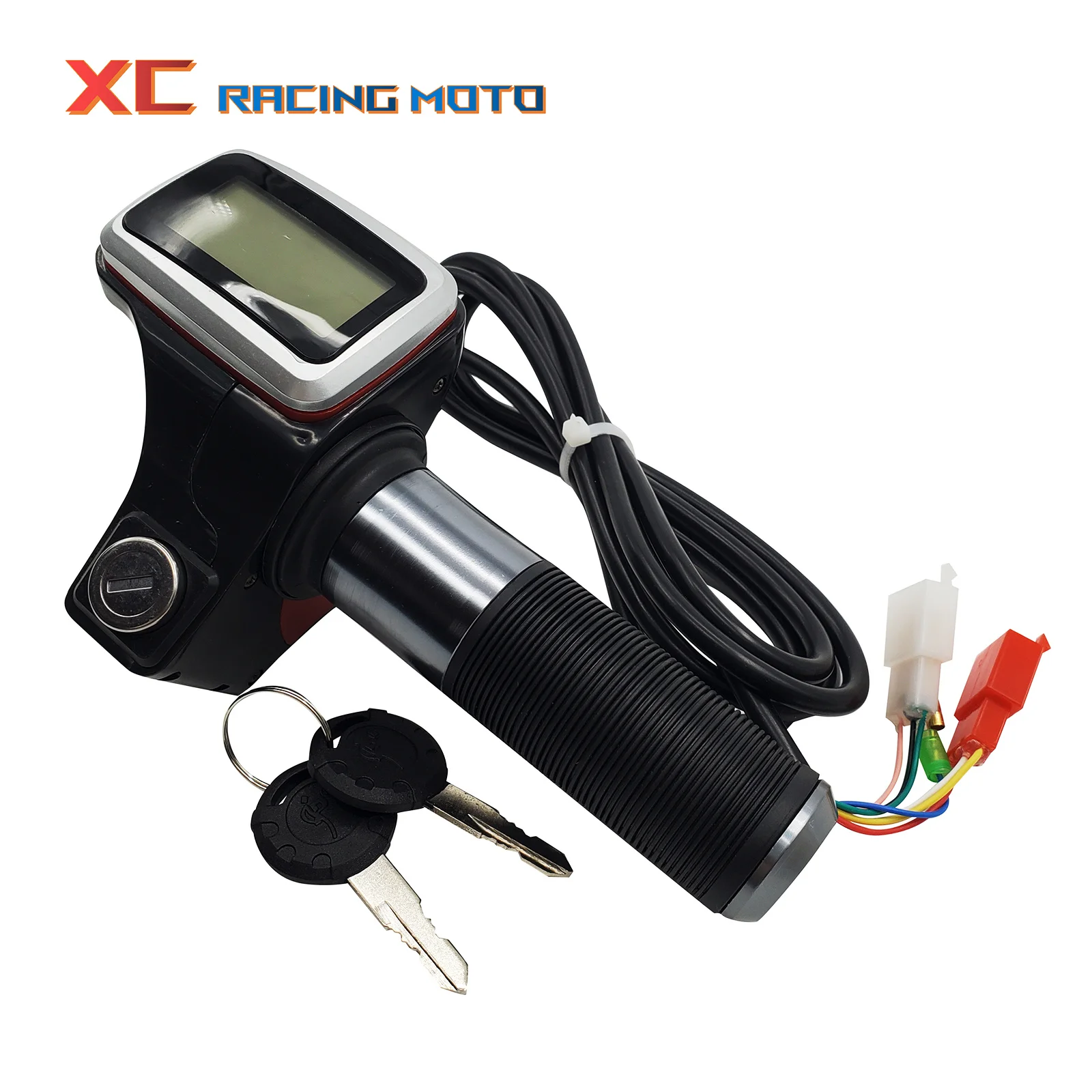 Throttle Handle Grip 60V LCD Battery Display Speed Display With Lock Key For Harley Citycoco Electric Scooter Universal Parts