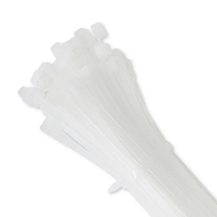 Qoltec Terminal Bands Kabeltrillen | 4,8 x 300 mm | 100 stuks | Nylon66 | UV | Wit