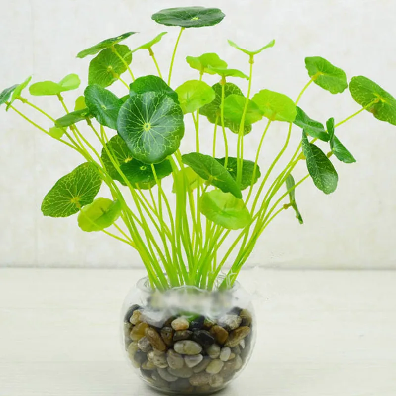 Artificial Plant Lotus Leaf Lucky Penny Grass Home Decoration Fish Tank Water Simulated Hydrocotyle Plants