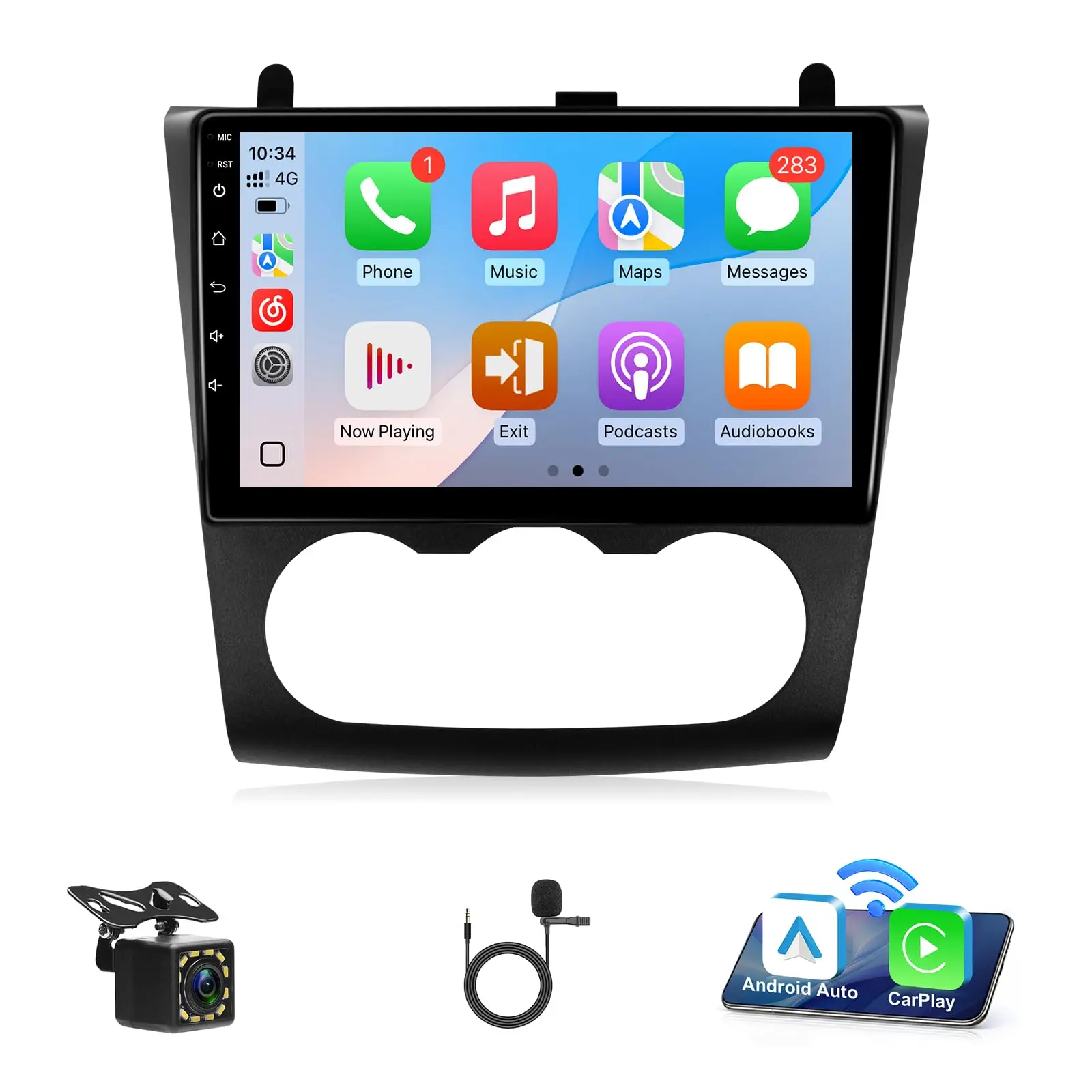 Car Stereo for Nissan Altima 2008-2012 Linux(Manual A/C) Wireless CarPlay & Android Auto Bluetooth AM FM 1280P Backup Camera SWC