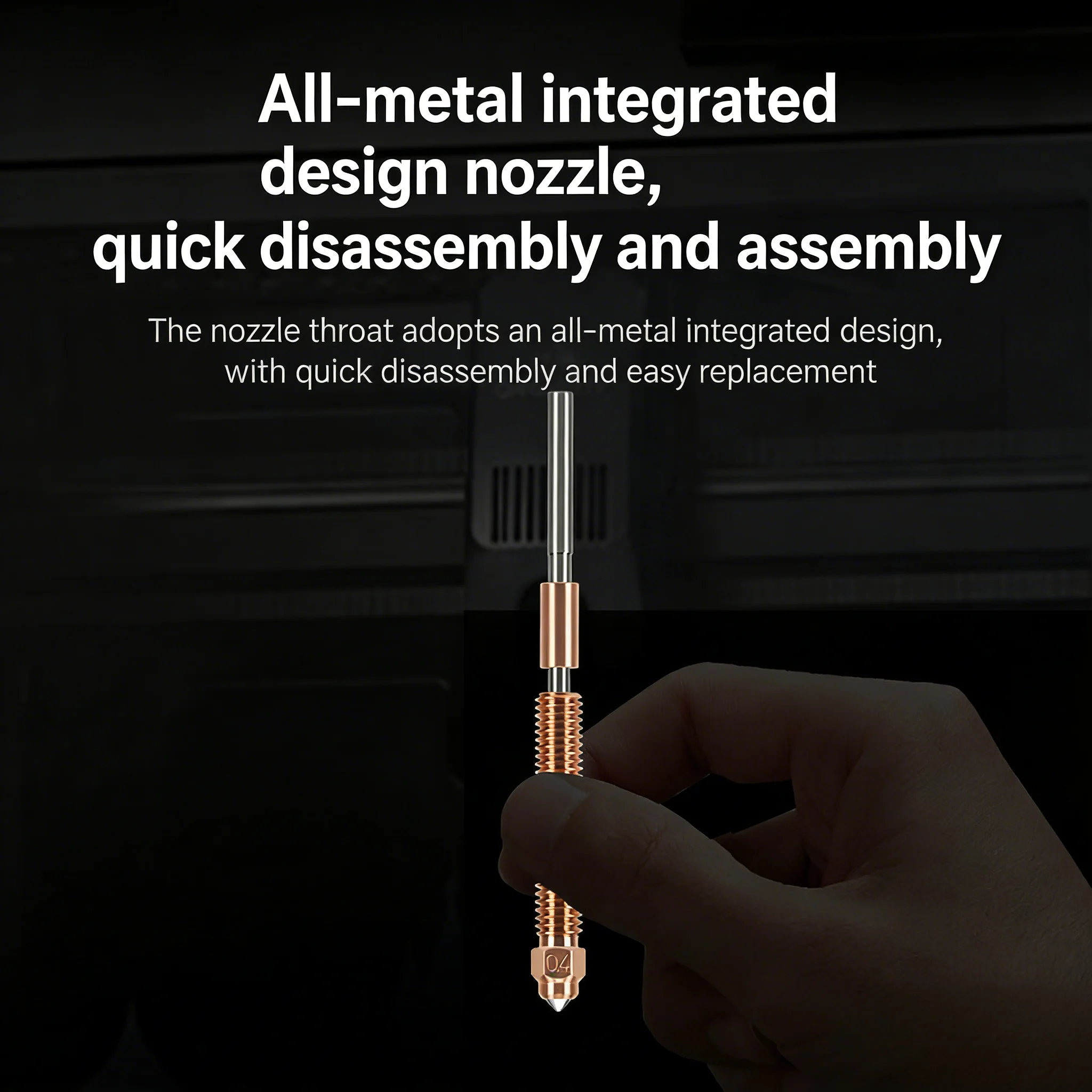 Compatible with Creality K2 Plus Quick-Swap Bimetallic High Flow 0.4mm Nozzle 3D Printer Upgrade Part