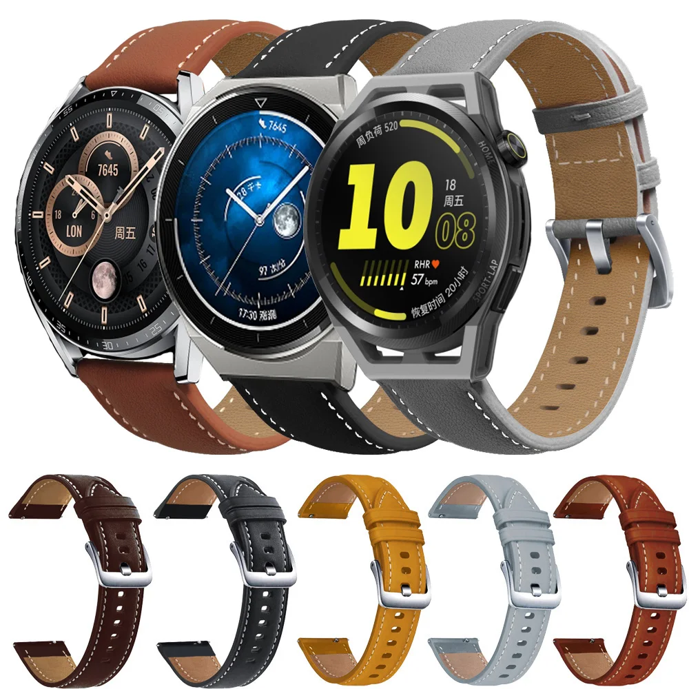 Cinturino in pelle da 22mm per Huawei Watch GT3 GT2 cinturino da polso con cinturino da 46mm per Huawei GT 3 2 Gt2 pro 46mm Runner bracciale cintura Correa