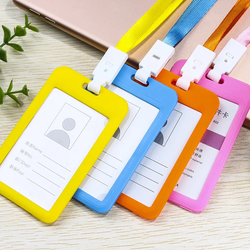 

9Pcs Dual Sided Id Card Holder Lanyard School Office Staff Work Badge Transit Pass Holder Work Card Lanyard Badge Holders