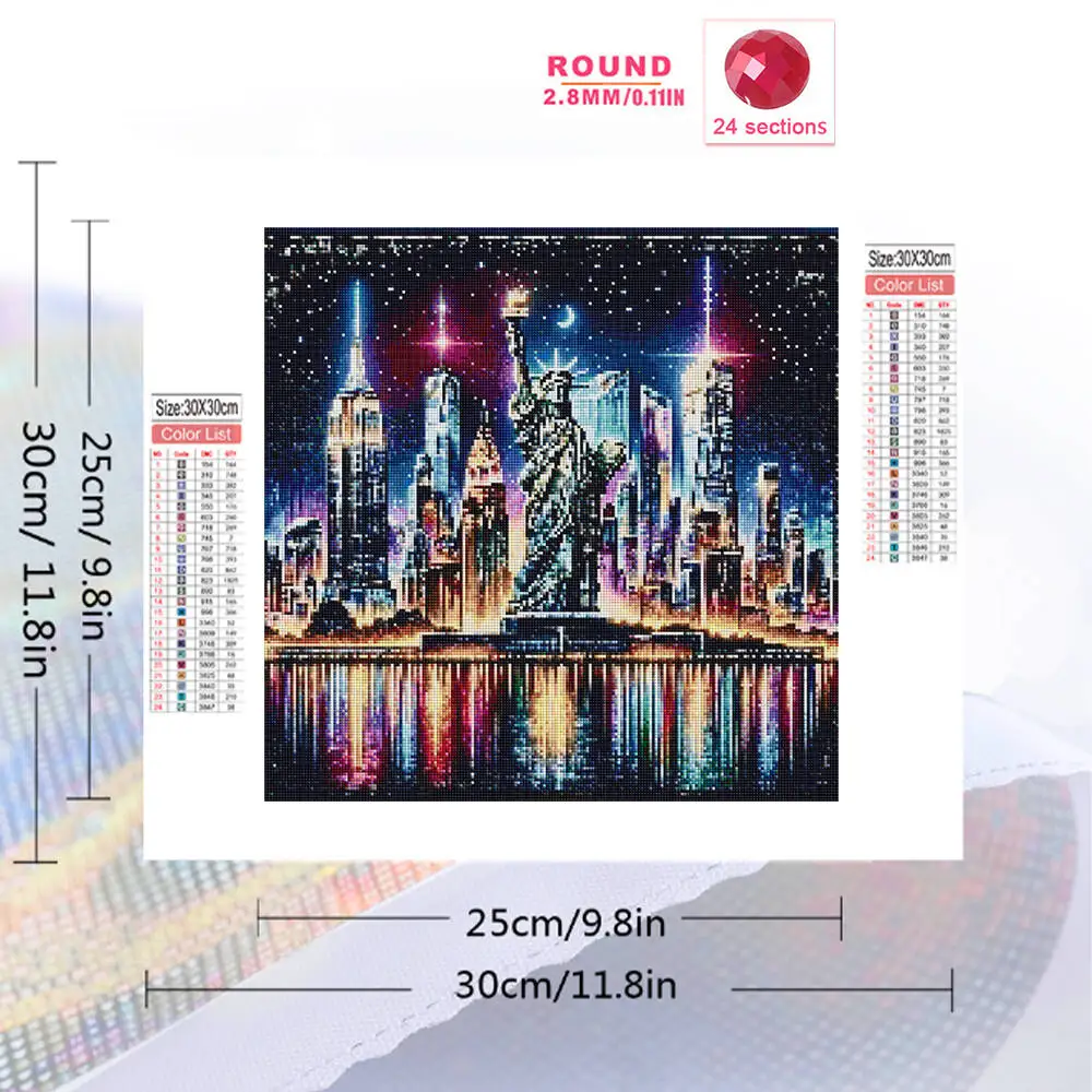 Evershine DIY Diamond Painting City Landscape Acrylic Craft Supplies Statue Of Liberty Diamond Mosaic Building Unique Gift view 2