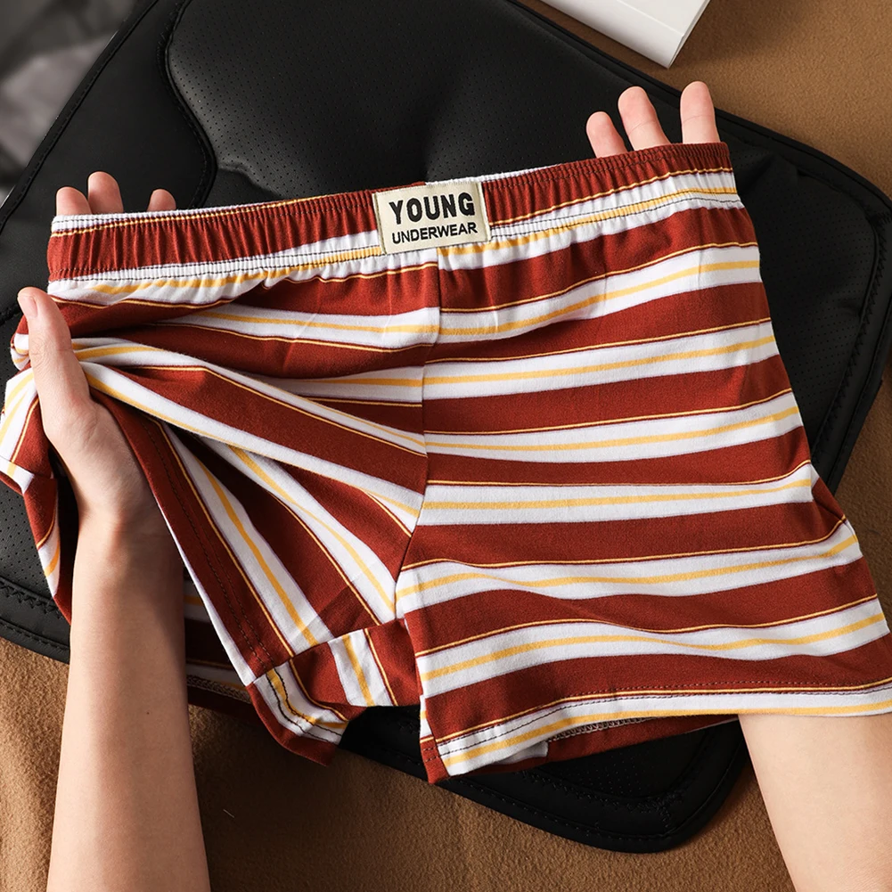 

Comfortable Briefs Breathable Underwear Casual Outfits Casual Wear Classic Style Striped Cotton Underpants For Men