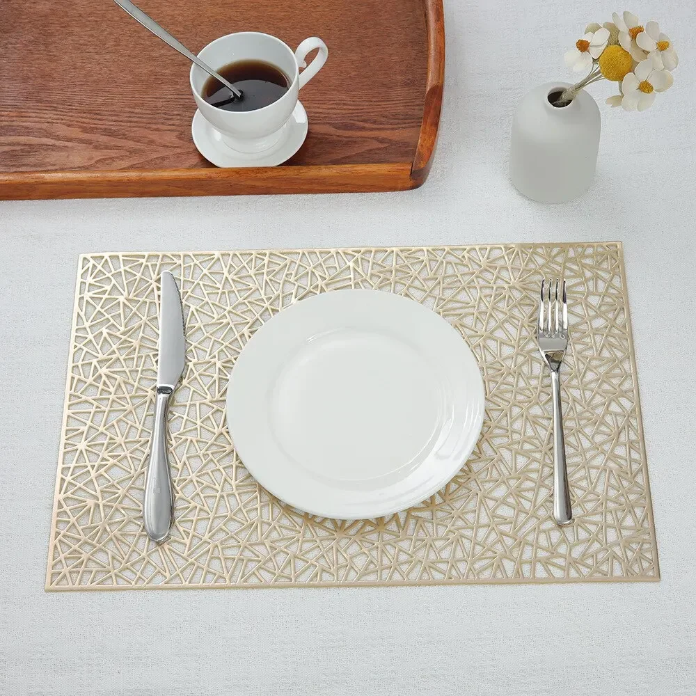 Placemat Gilding Coasters Antibacterial Anti-mildew Placemats Non-slip Insulation Table Mat Kitchen Accessories Dining Mat