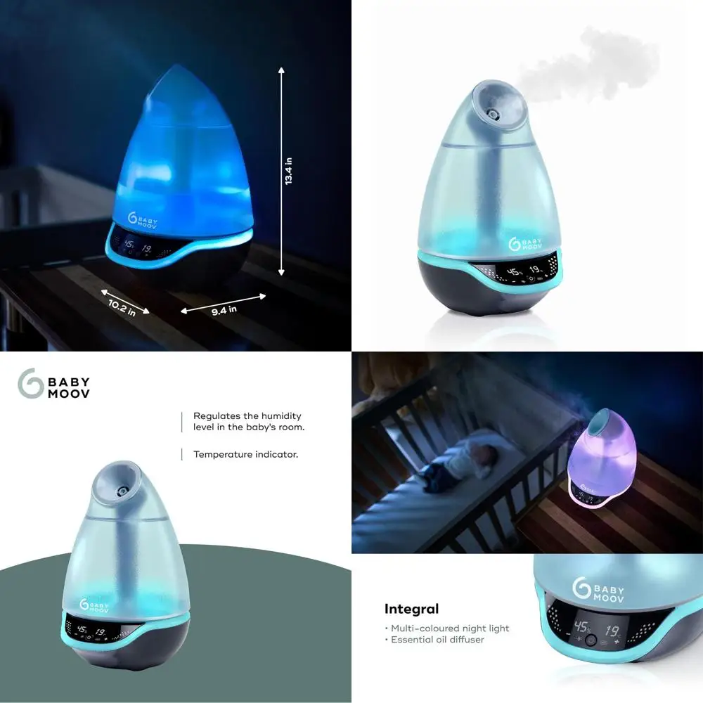 

Увлажнитель воздуха 3-в-1 с функцией контроля влажности, разноцветной ночной подсветкой и диффузором для эфирных масел — прост в использовании и обслуживании