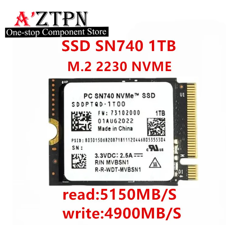 Оригинальный твердотельный накопитель для WD SSD SN740 2T 1T 512G 256G M.2 2230 NVME SSD игровая консоль твердотельный накопитель