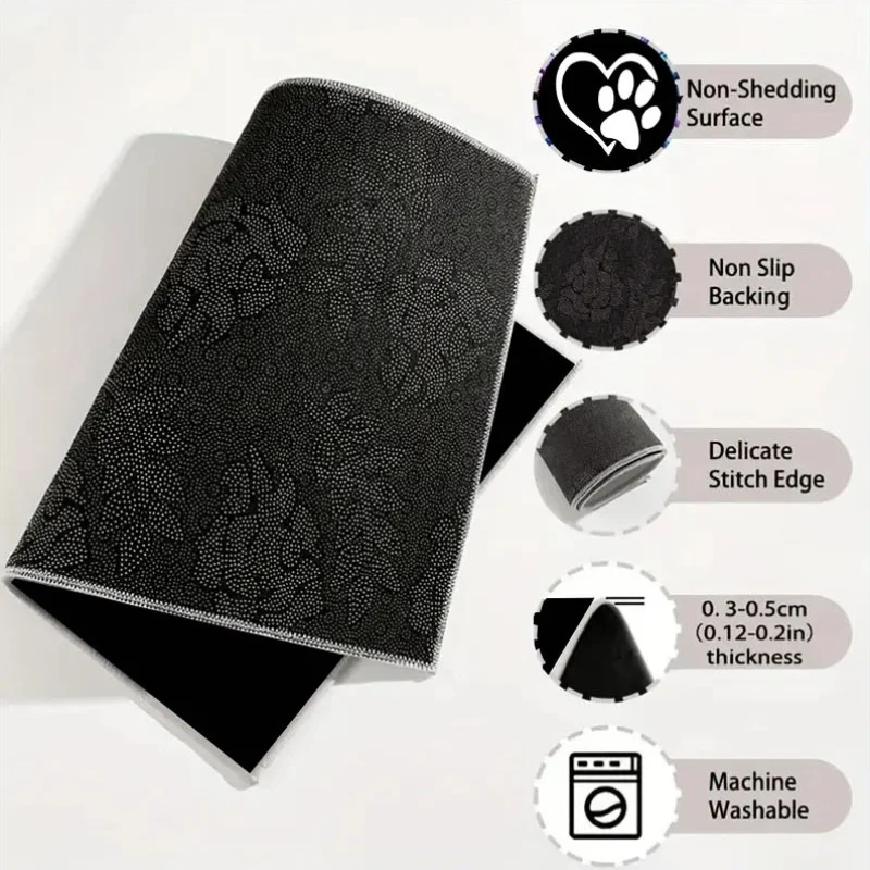 1pc Car Trunk Mat, 75X100 Size, Minimalist Heart & Paw Print Design, Durable Material, Suitable For Car Enthusiasts, Perfect For