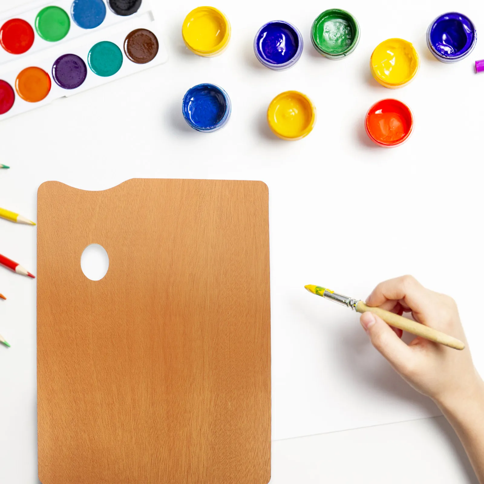Professional Wood Painting Palette 30x40cm Old-Fashioned Vintage Style Oil-Coated Smooth Edge-Free Surface Sturdy Long-Lasting