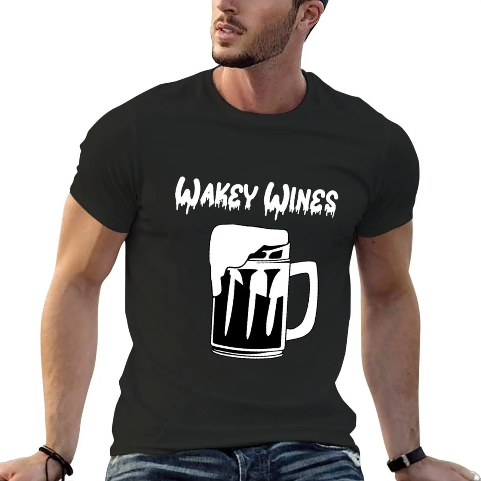 Wakey Wines for drink lover T-Shirt custom shirt boys animal print blue archive t shirt men 100℅ cotton