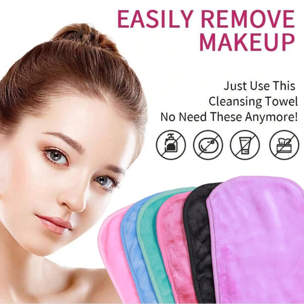 6pcs Makeup Remover Pads Reusable Cotton Pads Makeup Eraser Microfiber Facial Towel Face Cleaner Cleaning Wipes Skincare Beauty