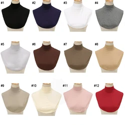 Women's Fashion Modal Turtleneck Fake Collar Islamic Hijab Extension Solid Color Neck Half Top Blouse High Round Neck Warmer