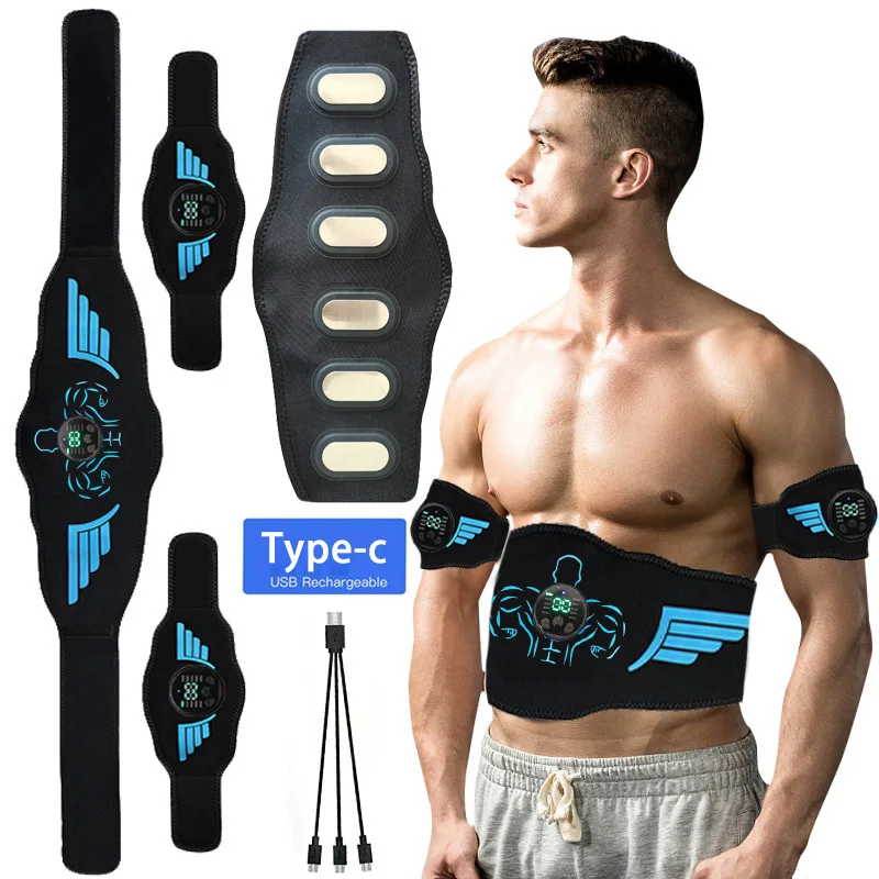 EMS Abdominal Toning Belt Muscle Stimulator Abs Trainer Muscle Toner USB Charge Body Shaping Lose Weight Fat Burn Fitness Unisex