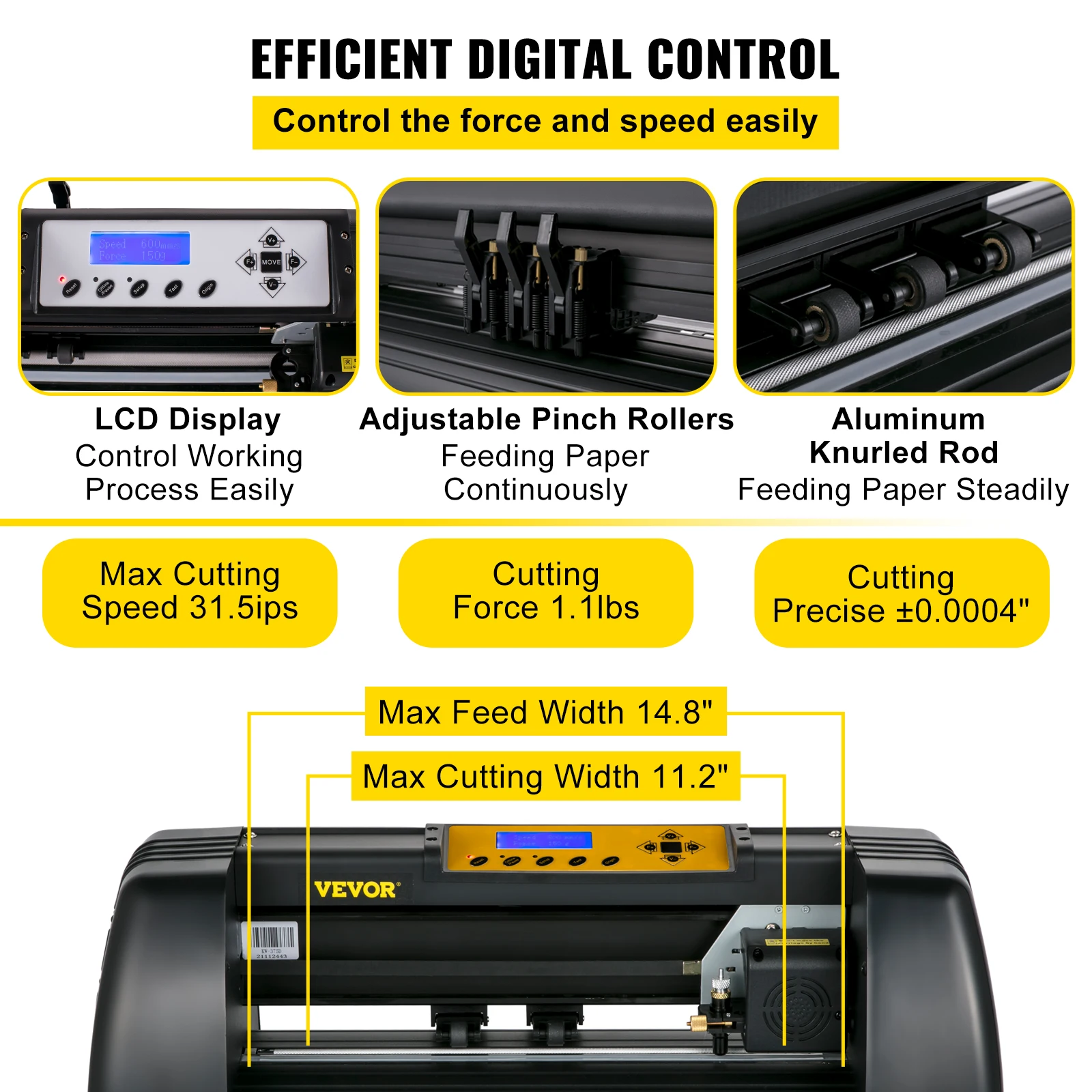 VEVOR 14 Inch Vinyl Schneideplotter Vinyl Cutter Plotter 350 mm Slogan Cutting Plotter Desktop Machine mit der Software