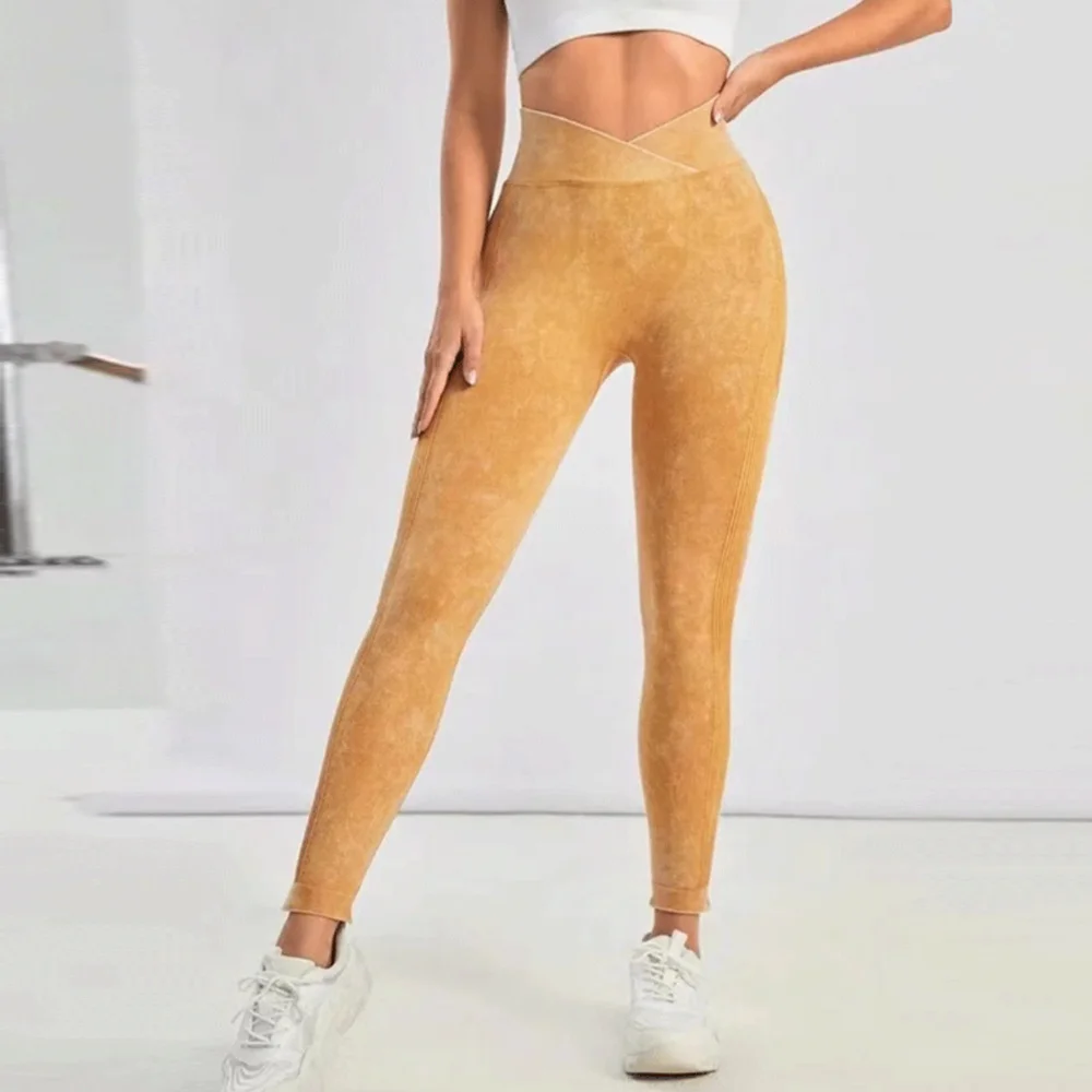 Leggings croisés de gymnastique pour femmes, collants de sport de plein air, levage des fesses, fitness, entraînement athlétique, pantalon de yoga, leggings croisés Flex