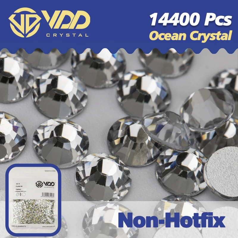 VDD 14400 Stuks Groothandel Hoge Kwaliteit Glas Kristal Steentjes Niet Hotfix Strass Plaksteen Diamant Nail Art DIY Craft Decoraties