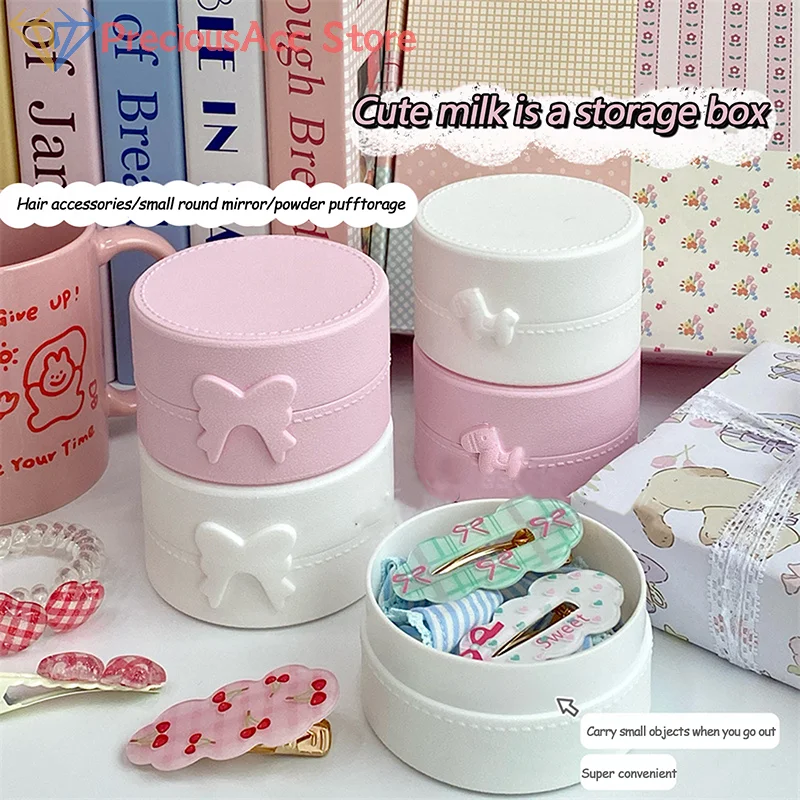 Niedliche Cartoon Bogen Pony runde Ring Ohrringe Box Luxus staub dichte Haarschmuck Verpackung Display Box tragbare Aufbewahrung sbox