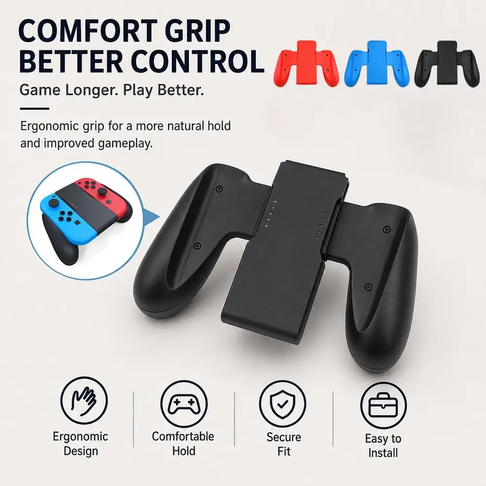 For Joy-Con Comfort Grip For Switch Non-Slip Holder Ergonomic Controller Handle Game Controller Bracket Red / Blue / Black